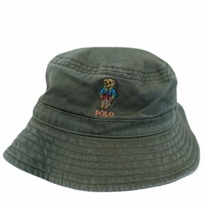 Polo by Ralph Lauren Kids Green Bucket Hat with Embroidered Bear - Size 2-4T